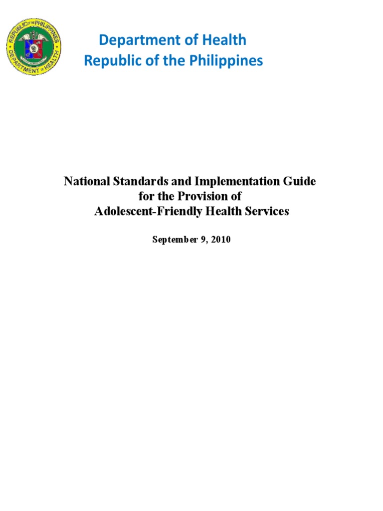 Adolescent Friendly Health Services Standards and Implementation Guide ...
