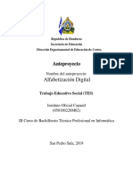 Anteproyecto TES Alfabetización Digital 2019