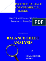 Analysis of The Balance Sheets of Commercial Banks: Ad-477 Bank Management Instructor Bülent Şenver
