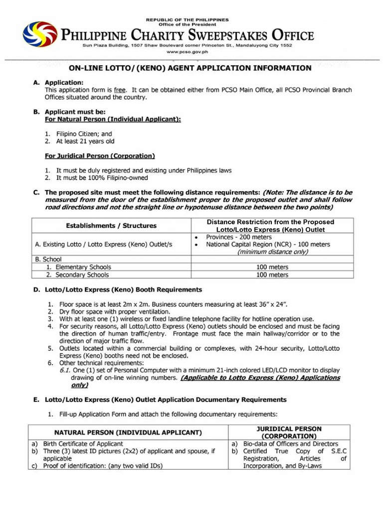 Lotto or Keno Form | PDF