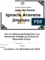 Diploma de Honor Educación Física 2018