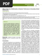 Effect of The Use of Multimedia On Students Performance in Secondary School Mathematics PDF