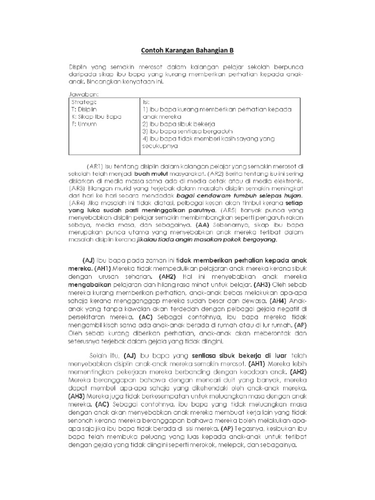 Contoh Karangan Bahangian B Pdf