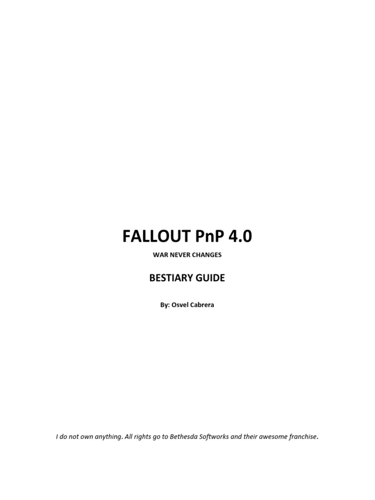 Fallout PNP Bestiary | PDF | Rifle | Sniper