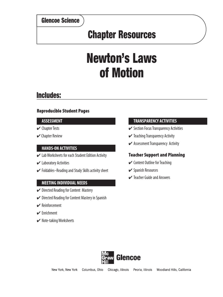 Newton's Laws of Motion: Chapter Resources | PDF | Friction | Force