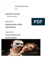 Requirements For Semi-Finals: Phantom of The Opera Title of The Play