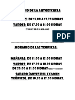 Horario de La Autoescuela