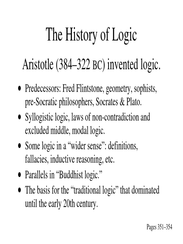 The Development of Logic Through History: From Aristotle to Modern ...