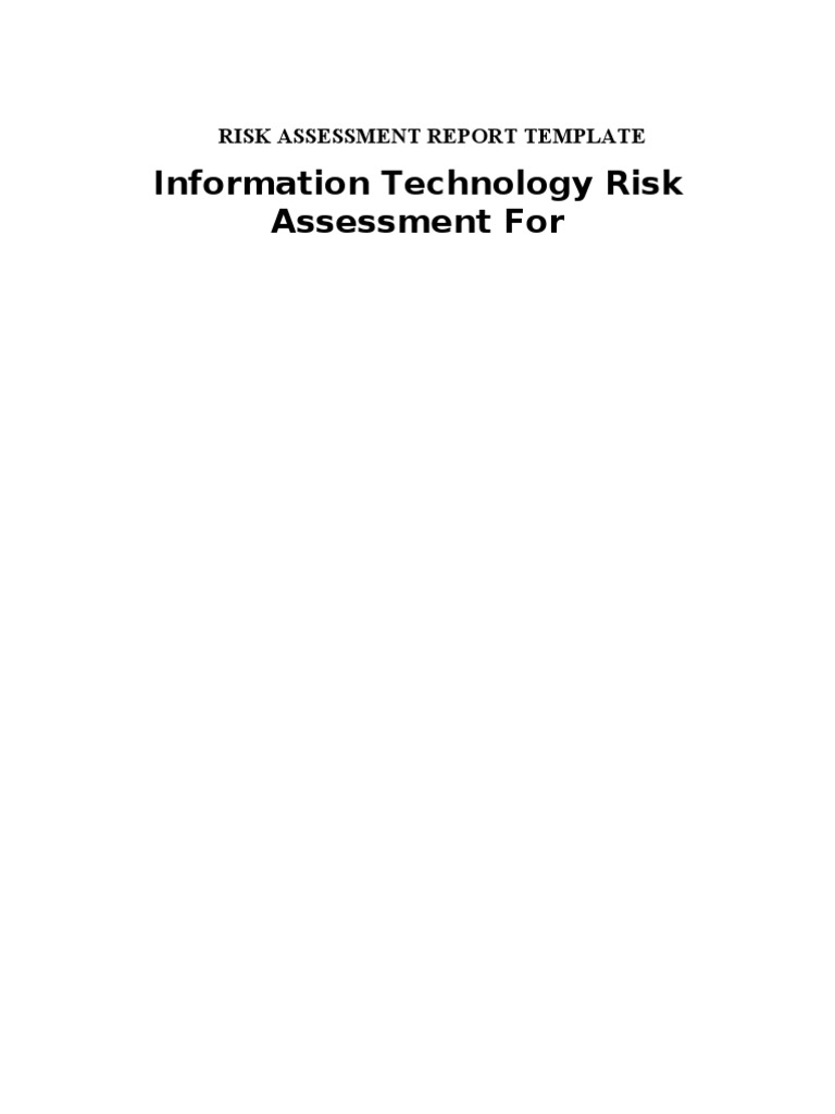 IT Risk Assessment Report Template | PDF | Risk Assessment | Risk