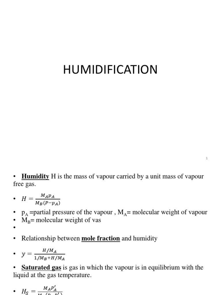 Humidification PDF Humidity Relative Humidity