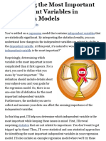 Identify Most Important Variables in Regression Models Using Standardized Coefficients and R-Squared Changes