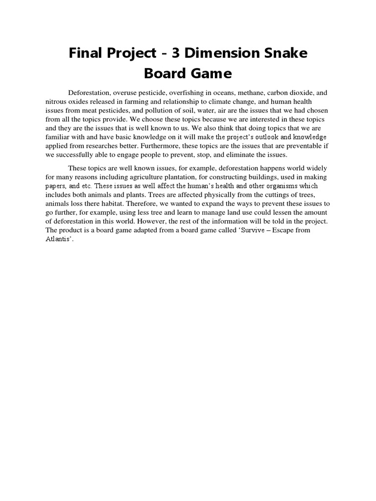 3D Snake Board Game on Environmental Issues | PDF