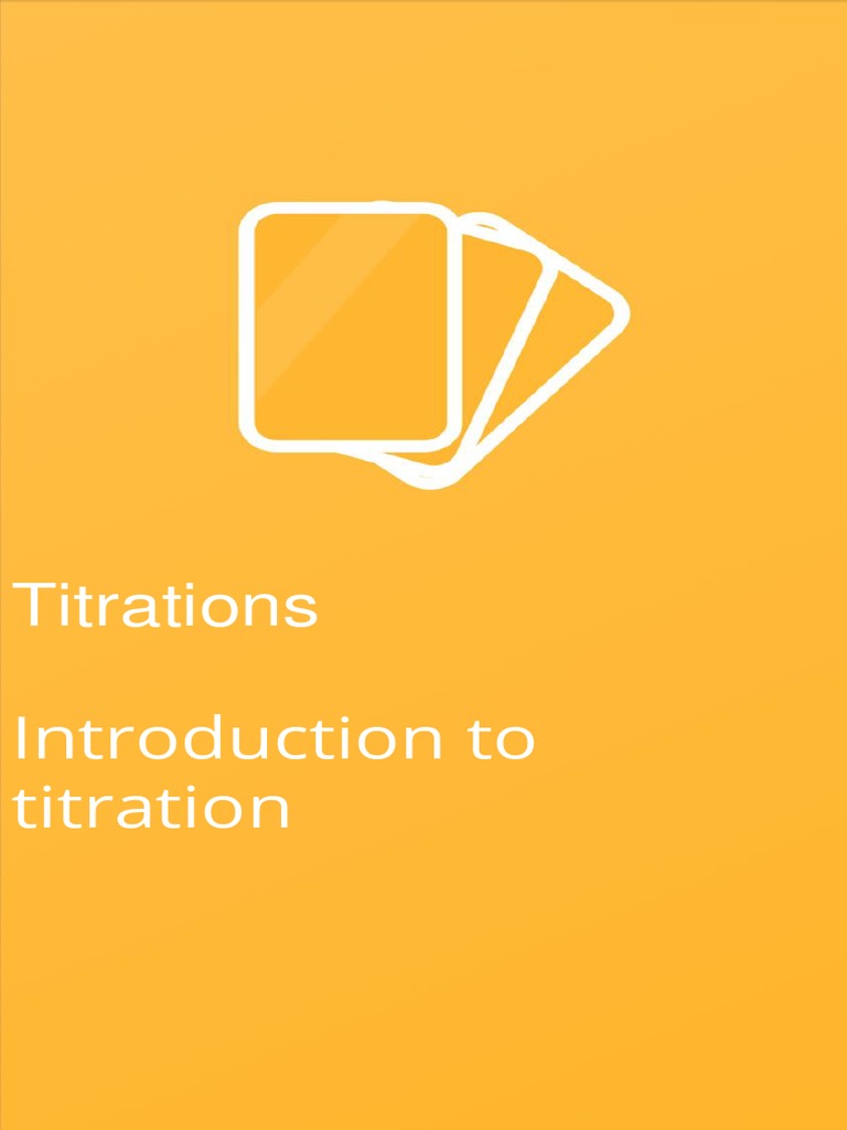 Introduction To Titration PDF Titration Chemistry