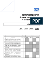 CM9 - Àmbit Matemàtic - Àrea de Matemàtiques - Criteris D'avaluació Del Cicle Mitjà