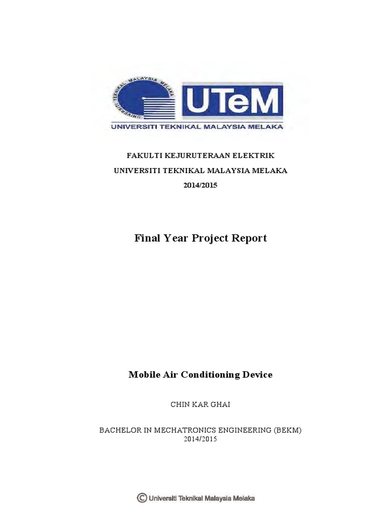 Mobile Air Conditioning Device Report | PDF | Air Conditioning | Heat ...