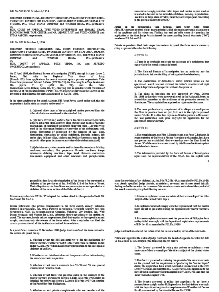 Infringement Cases PDF Lawsuit Copyright Infringement