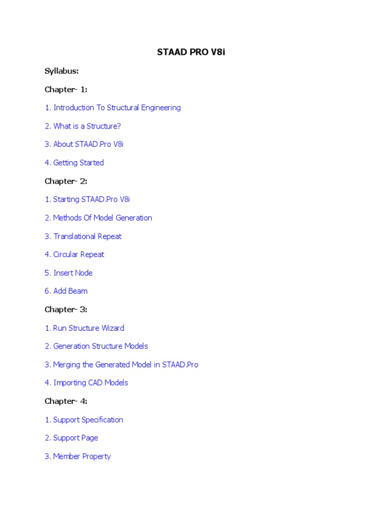 STAAD.Pro V8i Overview and Tutorials | PDF | Structural Engineering ...
