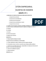 GESTIÓN EMPRESARIAL Preguntas de Examen