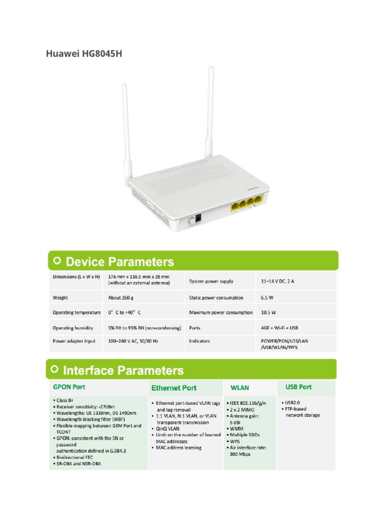 An Overview of the Huawei HG8045H Home Gateway: Features and ...