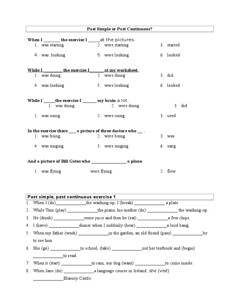 Past Simple and Continuous | PDF | Leisure