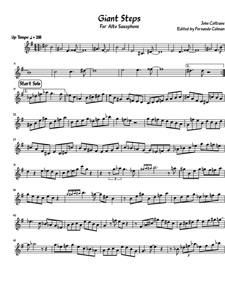 Giant Steps Alto Sax Saxophone African American Music Free 30day