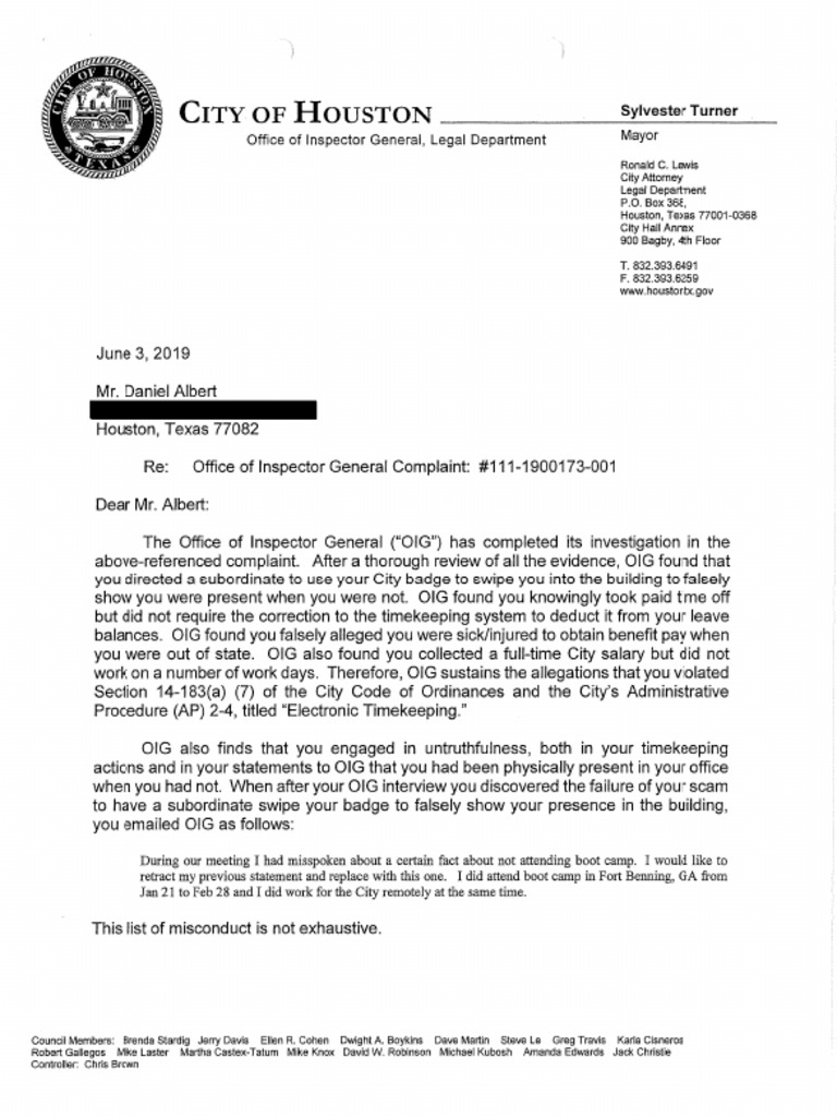Daniel Albert - Case Closure Letter - Redacted | PDF