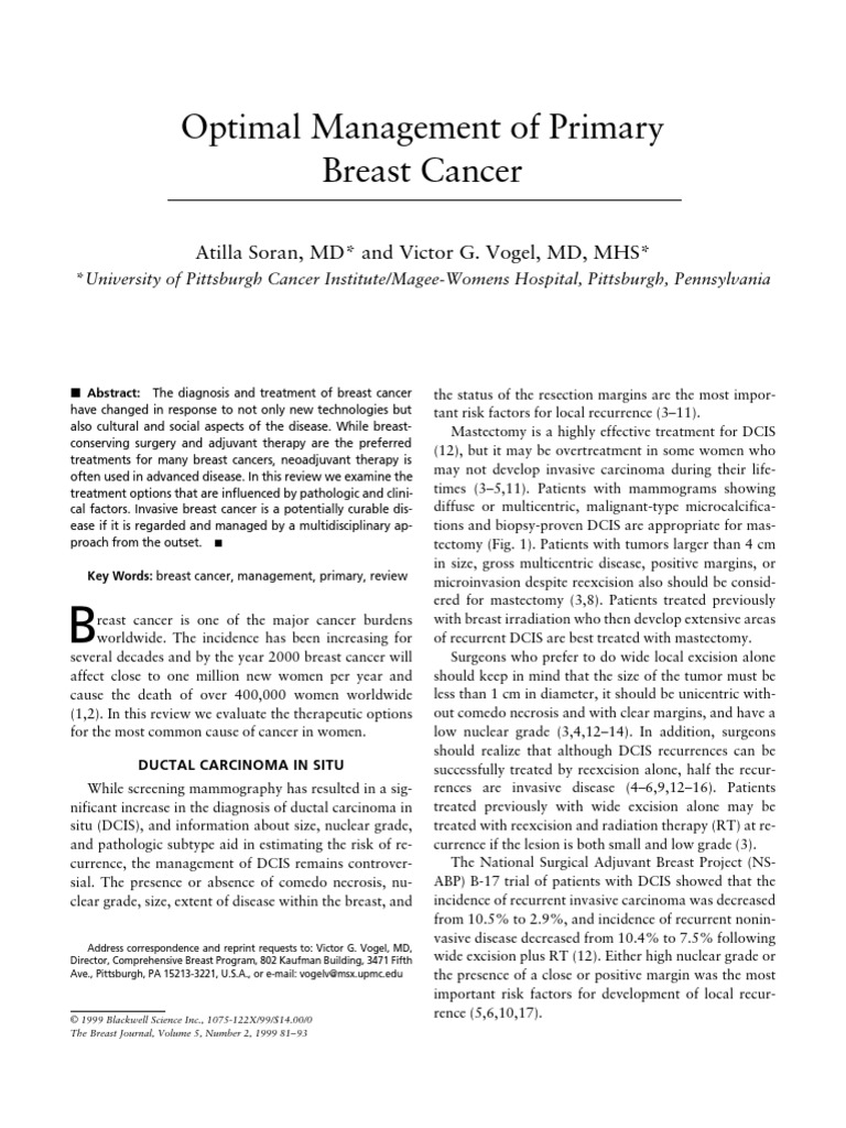 Soran Et Al1999The Breast Journal PDF Breast Cancer Mastectomy