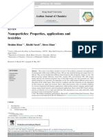 Nanoparticles: Properties, Applications and Toxicities: Arabian Journal of Chemistry