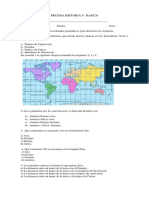 Prueba Historia 4 Básico Geografía