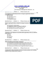 Human Resource Management - MGT501 Fall 2008 Mid Term Paper Session 2