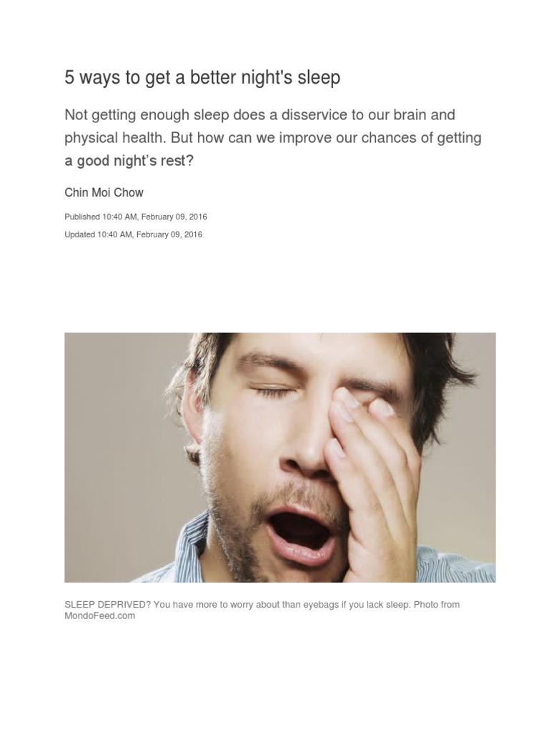 How To Sleep Better PDF Sleep Neuroscience