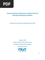 Online Food and Beverage Marketing to Children Review 2014