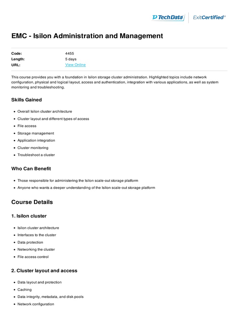 Isilon Administration and Management PDF | PDF | Business | Computers