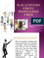 Play Activities For Ill Hospitalized Child