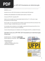 Apostila UFPI Assistente Em Administração PDF 2019
