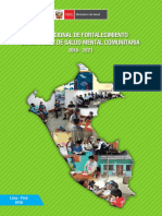 Plan Nacional de Fortalecimiento de Servicios de Salud Mental Comunitaria 2018 - 2021