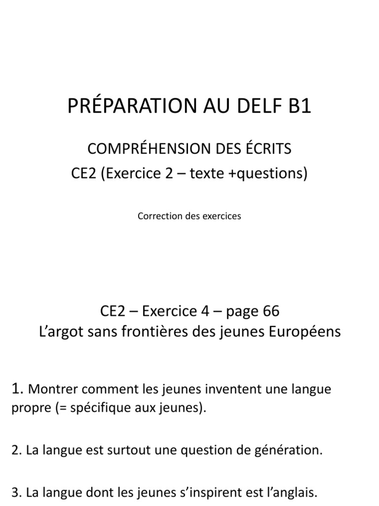 Lecture 7 - Francais - B1 | PDF