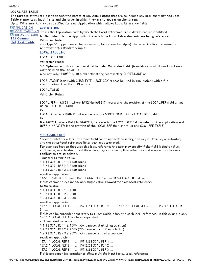 Local Reference Table Validation Rules | PDF | Computer Programming ...