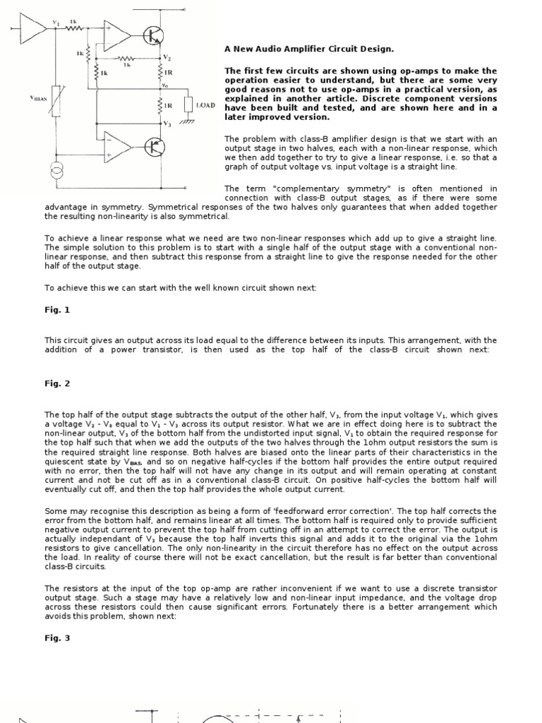 A New Audio Amplifier Circuit Design Circuit Diagram