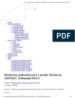 Declararea Judecătorească a Morţii. Decizia Nr. 1169_2015. Tribunalul DOLJ _ Tribunalul DOLJ - Sentințe Și Decizii Civile _ 2015