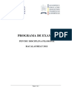 Programa - Bac - 2011 - E D) - Filosofie