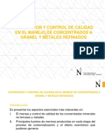 Supervision y Control de Calidad en El Manejo de Concentrados A Granel y Metales Refinados