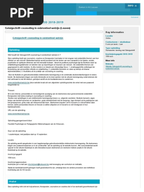 Getuigschrift Counseling In Existentieel Welzijn Leuven