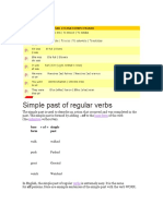 Simple Past of Regular Verbs: To Be Past Tense