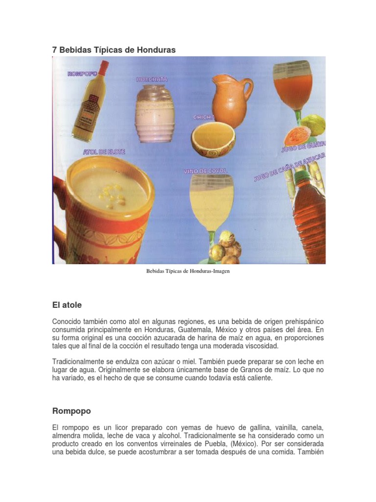 7 Bebidas Típicas de Honduras | PDF | Maíz | Vino