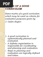 Qualities of A Good Curriculum