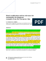 Hotel Certification and Its Relevance For Sustainable Development Examples From The European Alps