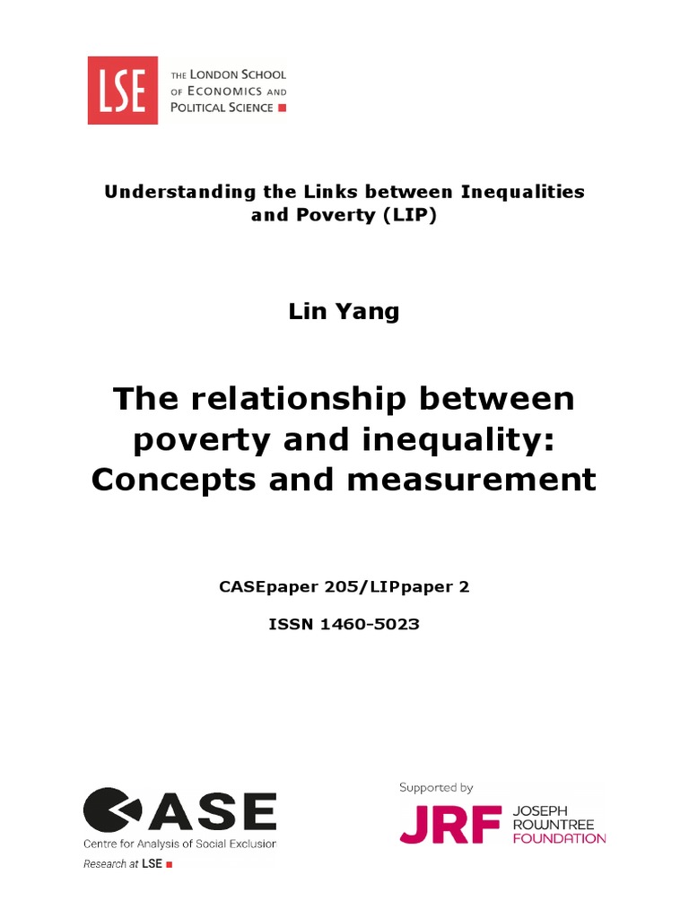 The Relationship Between Poverty and Inequality: Concepts and ...