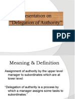 Delegation of Authority