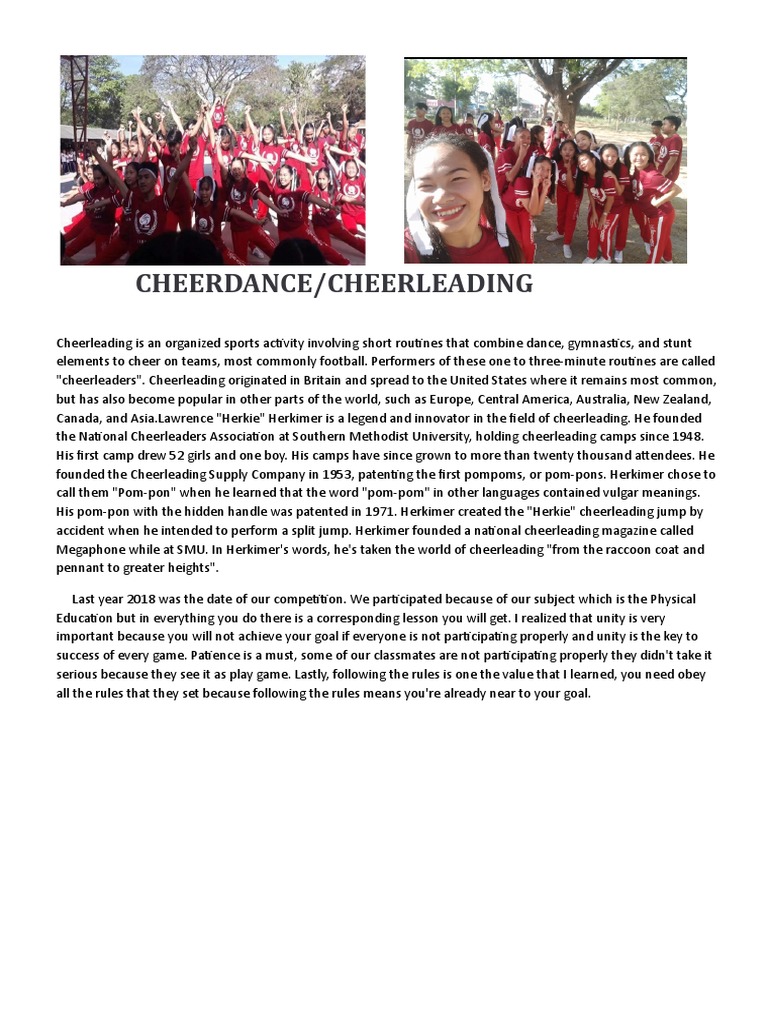 A Brief History of Cheerleading and the Values Learned from Competition